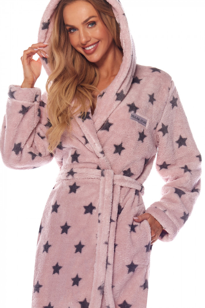 Жіночий довгий теплий халат з зірками L&L 2135 Ds Balet — Купити в Dorin.shop | Ціна, Фото