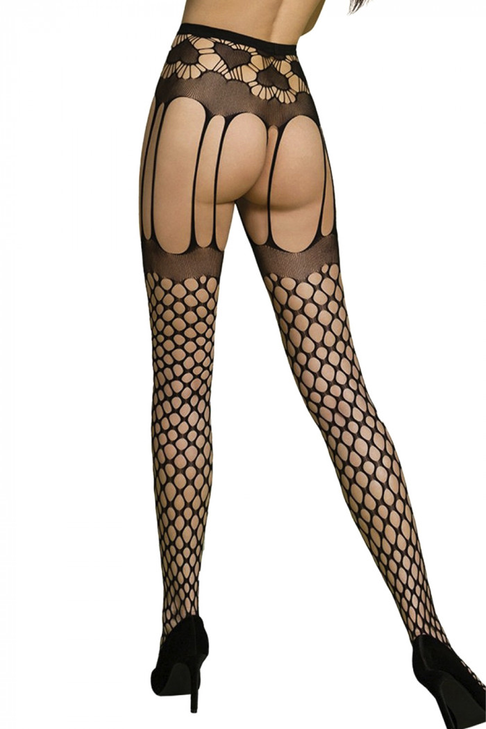 Панчохи з поясом в крупну сітку Passion ECO S009 — Купити в Dorin.shop | Ціна, Фото