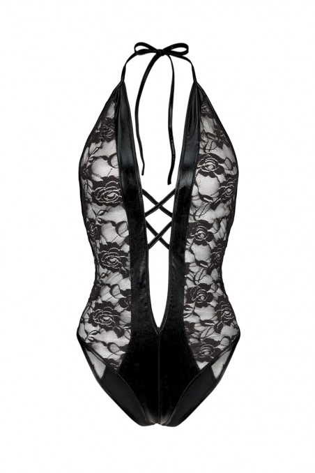 Боди кружевное с имитацией шнуровки Passion Daryl  — Заказать онлайн с доставкой